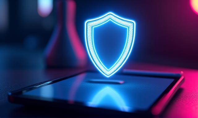 Abstract digital art representing data security and creative trust